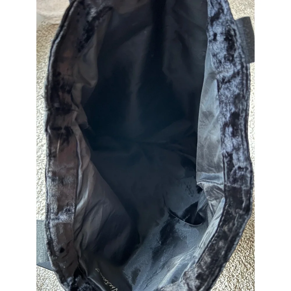 Victoria's Secret Tote Bag Black Velvet Quilted Carry-all large bag‎